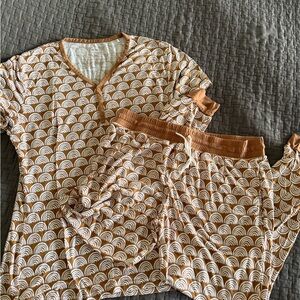 Little Sleepies adult Pajama Set - rust rainbows